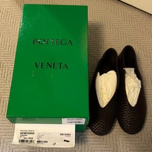 Bottega Veneta Dark Brown Woven Leather Slip-On Loafers